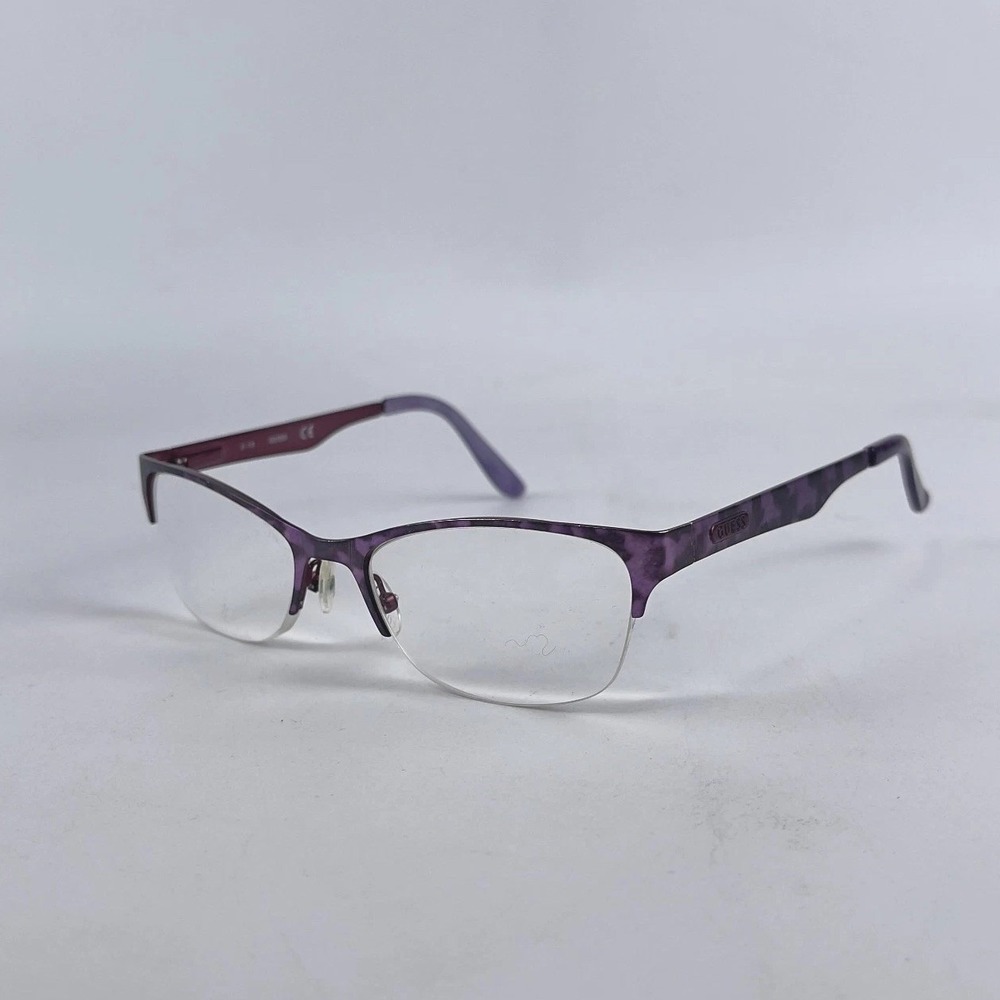 Guess GU2469 Unisex Adults Eyeglasses Frame Purple Cat Eye Hlaf Rim 52-18-135 mm